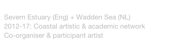 TIDAL TWINNING International Exchange Network 
Severn Estuary (Eng) + Wadden Sea (NL)
2012-17: Coastal artistic & academic network
Participant artist